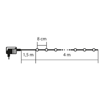 Lampice za jelku sa 50 crvenih LED dioda KII50/R-2